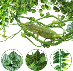 Bearded Dragon Tank Accessories for Habitat, Terrarium Hanging Plants Artificial