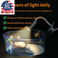 50W Halogen Bulb Included Reptile Heat Lamp Adjustable Gooseneck Aquarium Tank H