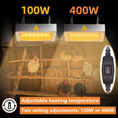 Chicken Coop Heater for Winter, Heat Lamp for Chickens 400W, Chicken Heater for
