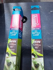 (2) NEW Arcadia D3 Reptile Lamps 36 Watt T8 Replacement Lamp Bulb For Reptiles