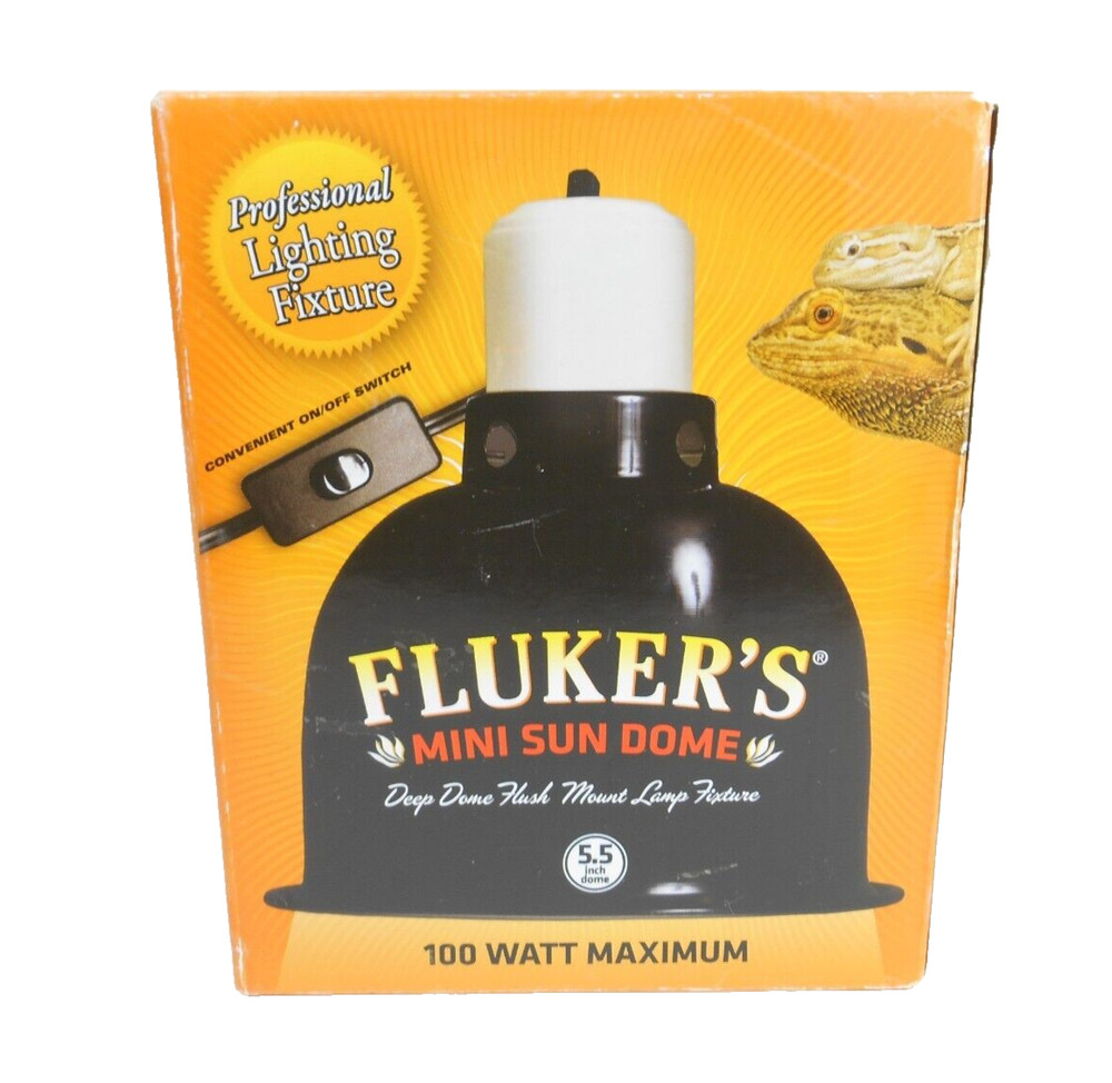 Flukers Mini Sun Dome Deep Flush Mount Lamp 5.5 in 100 Watt Max Turtles Reptiles