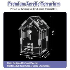 Acrylic Jumping Spider Enclosure | Magnetic Latch | 1200ml Capacity