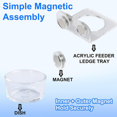Strong Magnetic Reptile Ledge Acrylic Gecko Feeding Ledge Reptile Food Water Fee