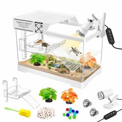 GOZILLA Mini Aquatic Turtle Tank Kit with Adjustable Lamp,PC Turtle Tank Star…
