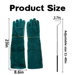 Animal Handling Gloves Leather Padding Dog Cat Scratch Protection Grabbing Glove