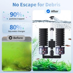 AQQA Electric Sponge Filter for Aquariums – Dual Bio & Mechanical Filtration,…