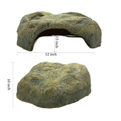 Reptile Hide Extra Large 12″W X 10″D X 3.5″H Resin Snake Cave – Secure Habitat