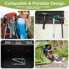 50″ Folding Snake Grabber Tongs Stainless Steel Reptile Handling Stick Catcher