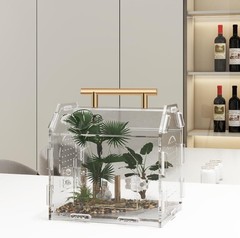 Acrylic Jumping Spider Enclosure Magnetic Lock Terrarium with Feeding Port
