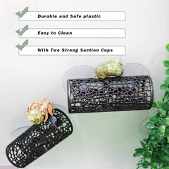 2 Pack Reptile Hide W/ Suction Cups Hollowed-Out Hideout & Caves Hermit Crabs