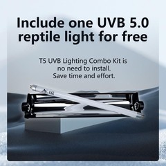 T5 UVB Lighting Combo Kit for Reptiles,8W Light Fixture with Desert 5.0 T5 UV…