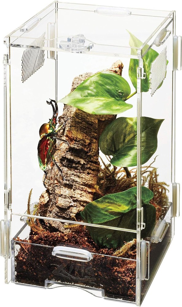 Zilla Micro Habitat Terrarium Enclosure for Small Tree Dwelling Small, Clear