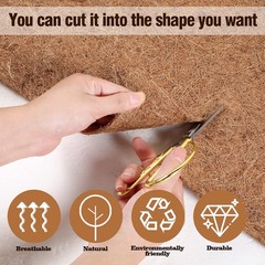 Sawysine 2 Rolls 16 x 118 Inch Coir Liner Roll Coconut Fiber Mat Natural Coco…