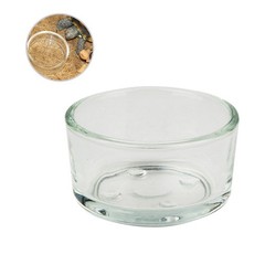 4Pcs Reptile Feeder Bowls Transparent Glass Durable Reusable Pet Feeding Cups