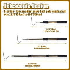 41.6″ Snake Hook Reptile Catcher Stick Tongs Rattlesnakes Grabber Pick-up Han…