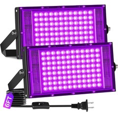 2 Pack 100W LED Black Light IP66 Waterproof, Outdoor 100W-2 Pack, Purple