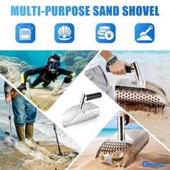 Sand Scoop for Metal Detecting, Stainless Steel Metal Detector Scoop with Lon…