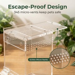 Glidemax Jumping Spider Enclosure | 3x3x6 Acrylic Habitat