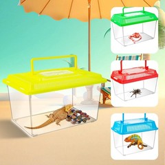 12Pcs Plastic Reptile Terrariums Carrier Cage, Tarantula Enclosure Breeding B…