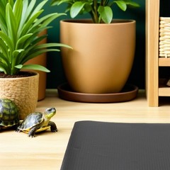 3Pcs Reusable Eva Reptile Carpet Mat Black Soft Flooring for Pet Terrariums