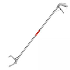 60 In. Snake Tongs Collapsible Grabber, Stainless Steel, Wide Serrated Jaw Handl