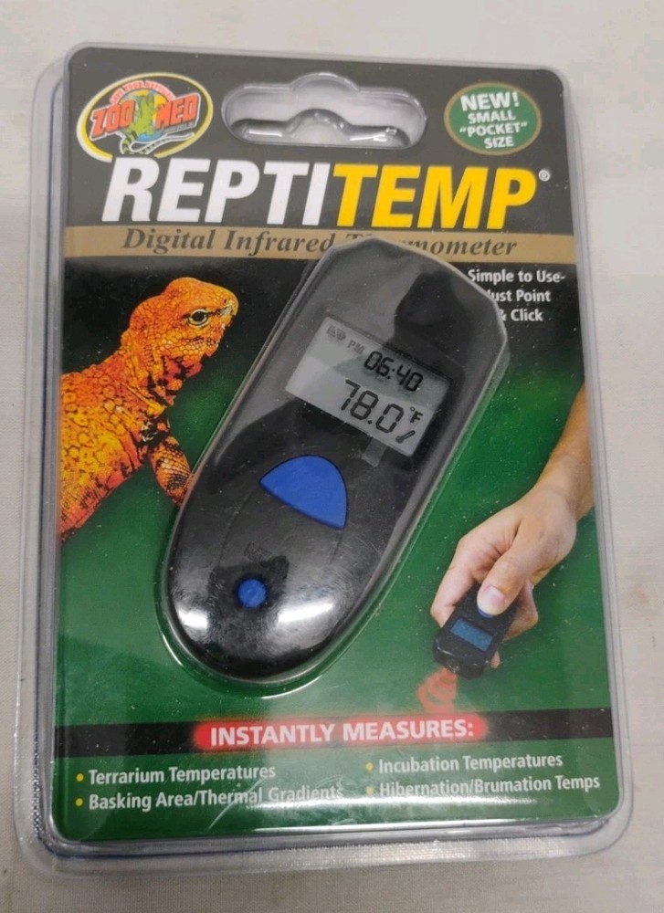 Zoo Med Labs ReptiTemp Digital Infrared Terrarium Reptile Thermometer SEALED
