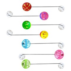 7Pcs Toy Bell Balls with Suction Cup Pet Supplies Reptiles Lizards Toy Balls for