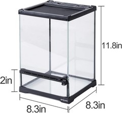 Front Opening Mini Reptile Enclosure, Glass Terrarium