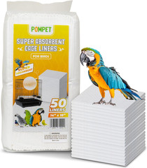 14″ X 18″ Disposable Bird Cage Liners 50 Units, Super Absorbent, Parakeets, Cock