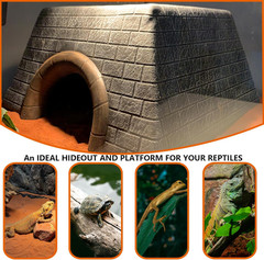 Large Bearded Dragon Basking Platform Oversize Reptile Hide Cave Natural Rock Re