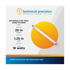 T8 Fluorescent Light Bulb 18W 26in 4100K Cool White G13 Medium Bi-Pin 1 Pack