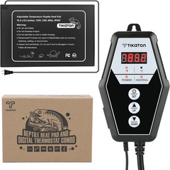 Reptile Heating Pad and Digital Thermostat Combo Set, under Tank Heater for 10-2