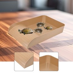 Turtle Bathing Pool with Ramp Tortoise Water Dish for Bearded Dragon Lizard