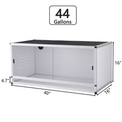 Large PVC Reptile Enclosure 44 Gallon Terrarium 40x16x16inch for Bearded Dragon
