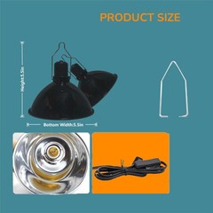 Reptile Light Fixture, 5.5 Inch Max 200W Deep Dome Heat Lamp with Optical Ref…