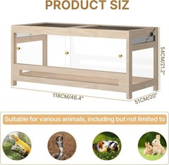 80 Gallon 4x2x2 Reptile Enclosure, Large Reptile Tank with Mesh Lid, Bearded …