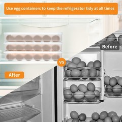 77L Deviled Egg Containers with Lid, (Set of 3), Plastic Egg Holder for Refri…