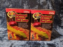 Zoo Med: 150w Nocturnal Infrared Heat Lamp – RS-150 – Set of 2 – NEW!