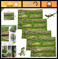 Reptile Terrarium Cork Background – Bark Backdrop Wall Decor for Bearded Dragon,