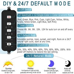 24/7 LED Aquarium Light with Remote for 30-36 Inch Plant & Fish Tank IP68, 12…
