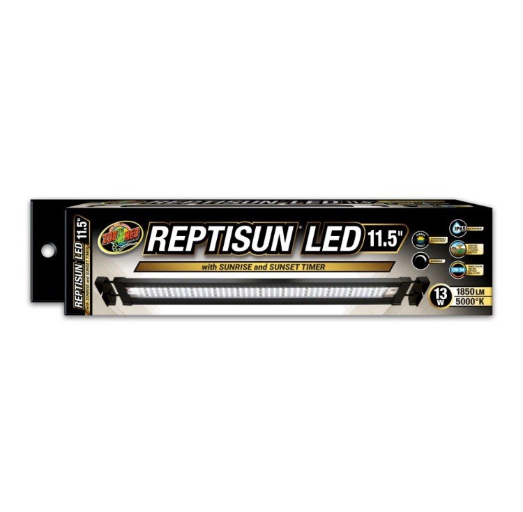 Zoo Med Reptisun LED w/Sunrise Sunset Timer Terrarium Hood 1ea/11.5 in, 13 W