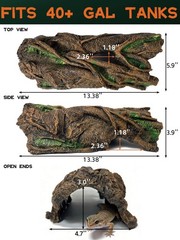 Reptile Lizard Snake Hideout 13.3″L X 5.9″W X 3.9″H – Secure Decor for Ball