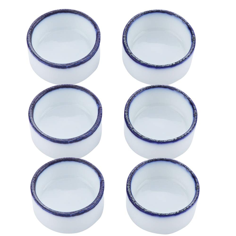 6 Pcs White Spider Micro Water Bowls Mini Ceramic Dish Set