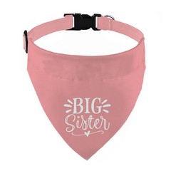 Pink Big Sister Dog Bandana Baby Announcement Adjustable Pet Collar Buckle