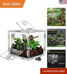 Jumping Spider Enclosure, Small Reptile Terrarium for Tarantula Hermit Crab