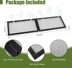 55 Gallon Screen Cover for Hinged Door Pet Reptile Terrarium Screen Cover Large