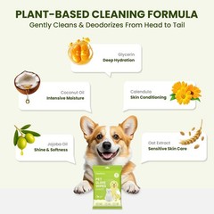 36 Hypoallergenic Pet Glove Wipes Dogs Cats Paw Eye Ear Deodorizing Cleaning