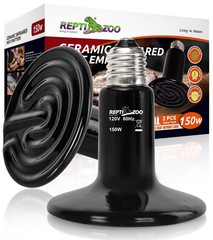150W Reptile Heat Lamp 2Pack Ceramic Heat Emitter Night Heat Lamp Bulbs Repti…