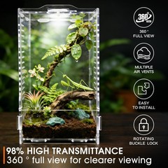 GTSEEMUU Jumping Spider Enclosure, Insect 4.7″ x 4.3″ x 7.8″, Clear