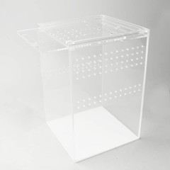 NANEEZOO Magnetic Acrylic Reptile Cage, 6″x6″x9″ Tall Enclosure Transparent R…